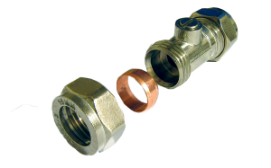 Compression hydraulic hose fitting