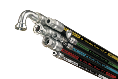 A bouquet of Eaton hydraulic hose assemblies