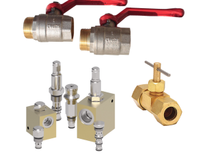 Collage of ball, needle and flow control hydraulic valves