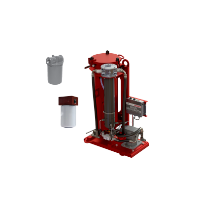 Collage of patent pending Diesel Dehydrator and spin on filter elements